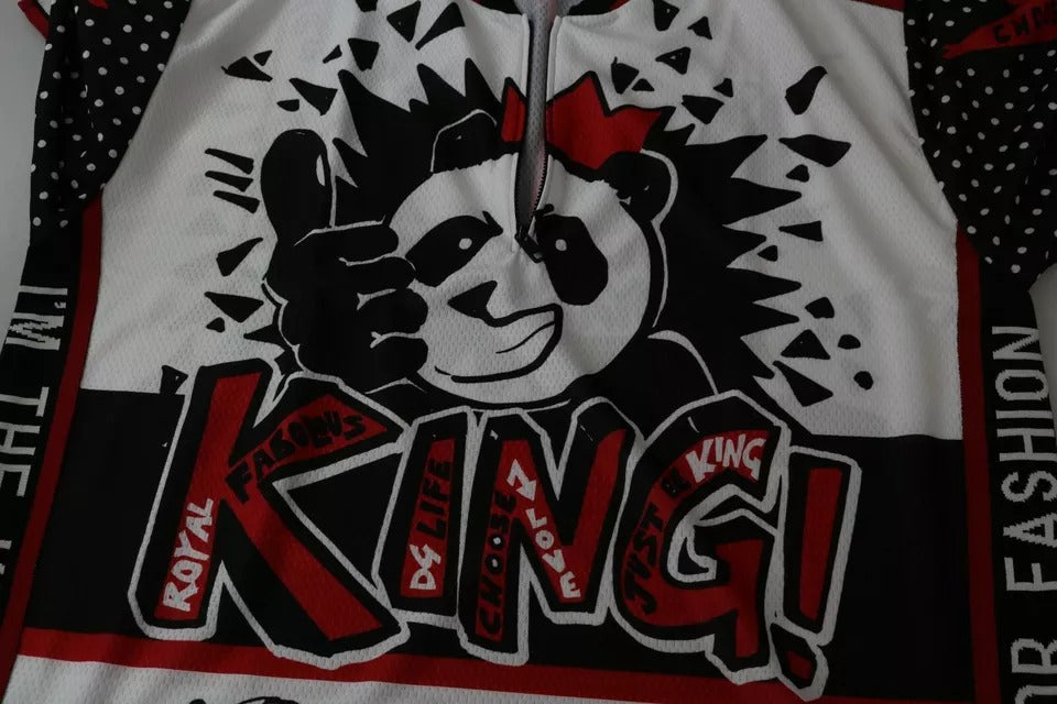 White King Panda Polyester T-shirt Top - ventzia