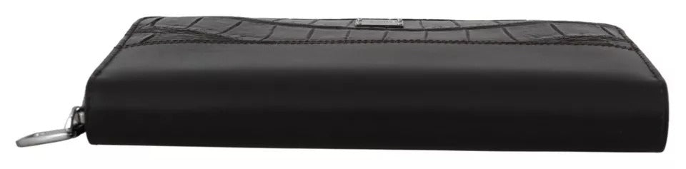 Brown Exotic Leather Zip Around Continental Clutch Wallet - ventzia