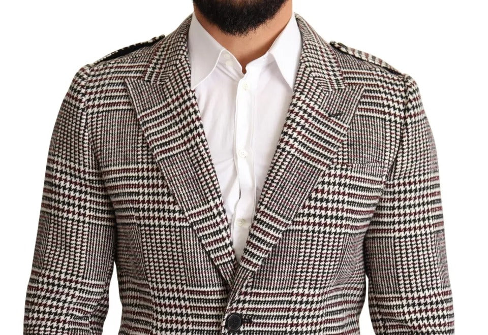 Gray Check Plaid Long Trench Coat Jacket - ventzia