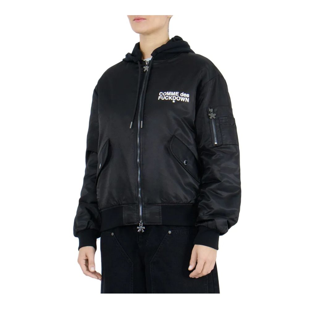 Black Nylon Jackets & Coat - ventzia