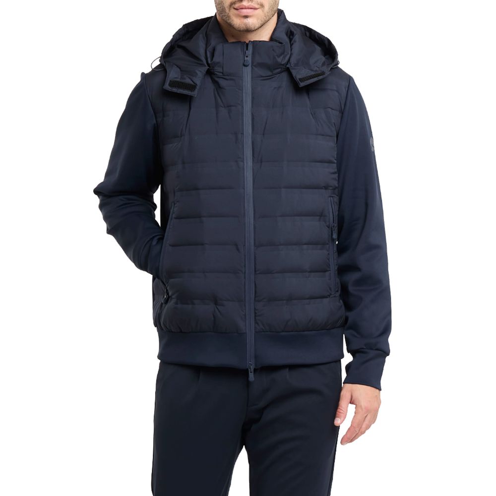 Blue Polyester Jacket - ventzia