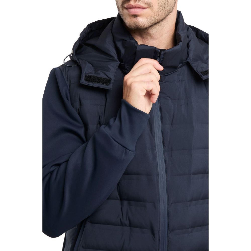 Blue Polyester Jacket - ventzia