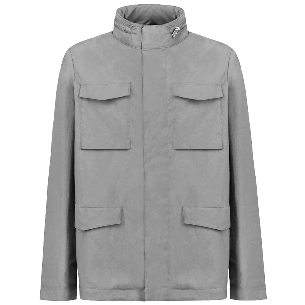 Gray Cotton Jacket - ventzia