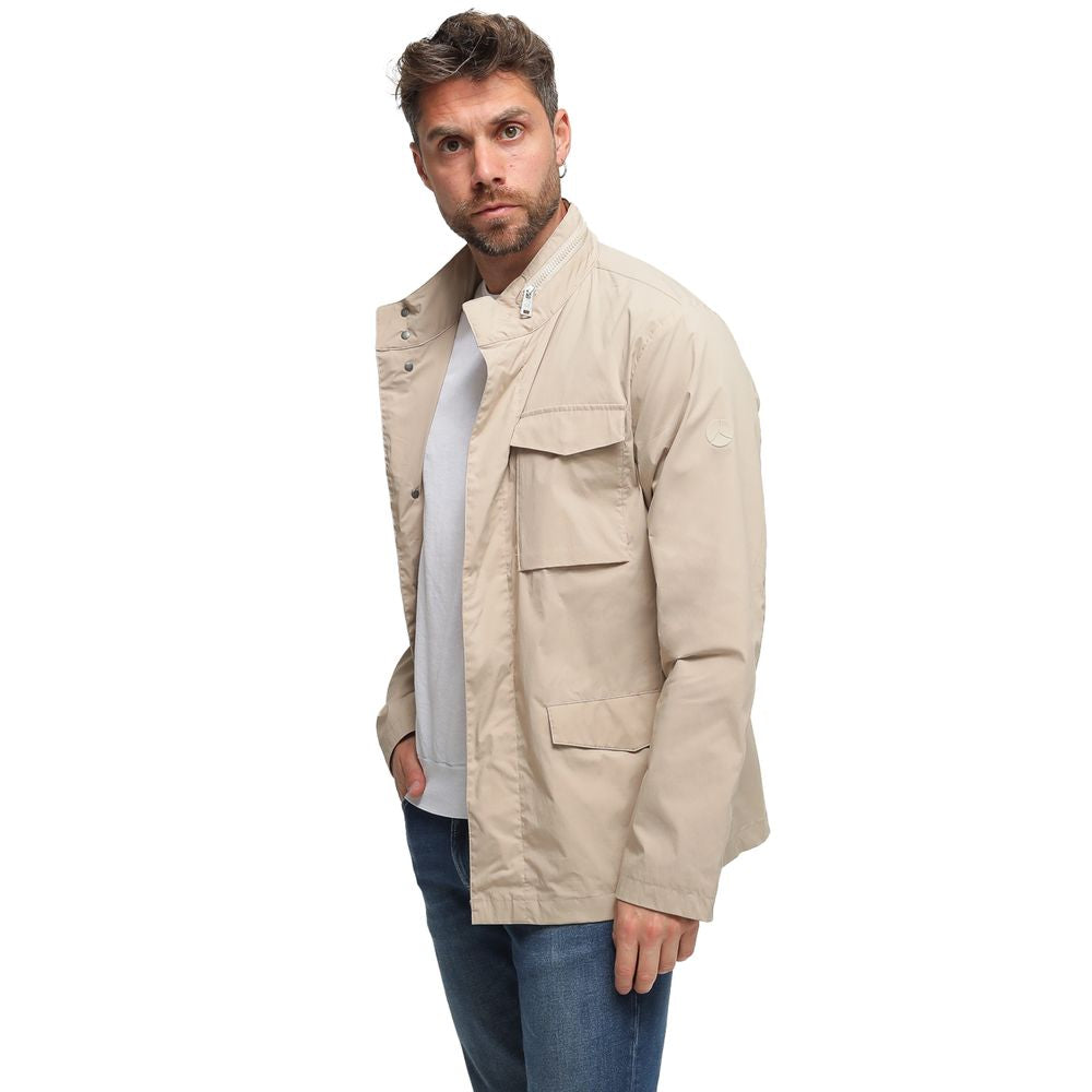 Beige Cotton Jacket - ventzia