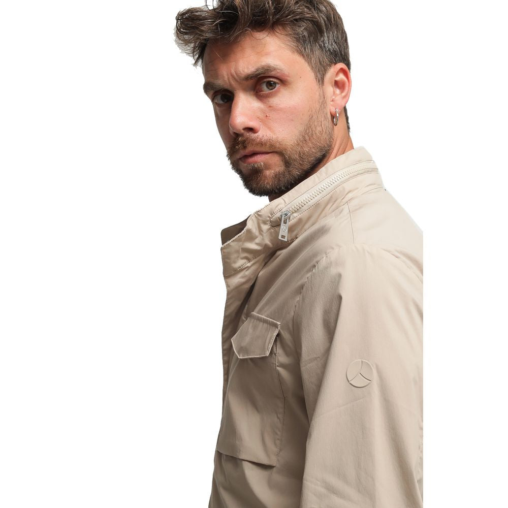 Beige Cotton Jacket - ventzia