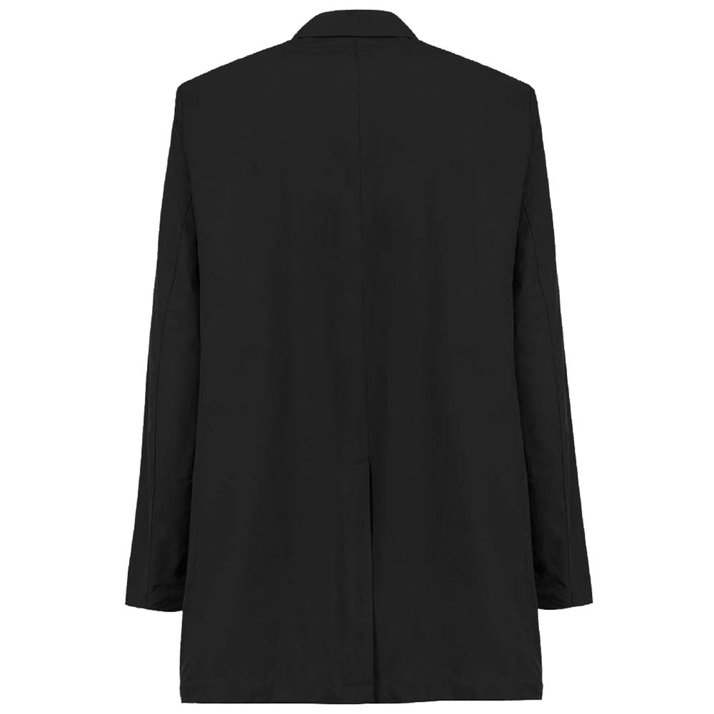 Black Recycled Polyester Men Trench Coat - ventzia