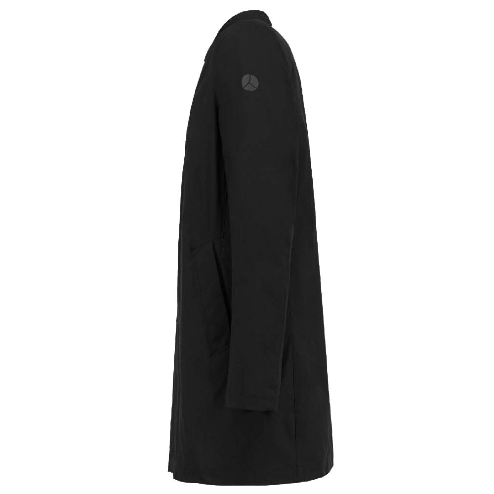 Black Recycled Polyester Men Trench Coat - ventzia