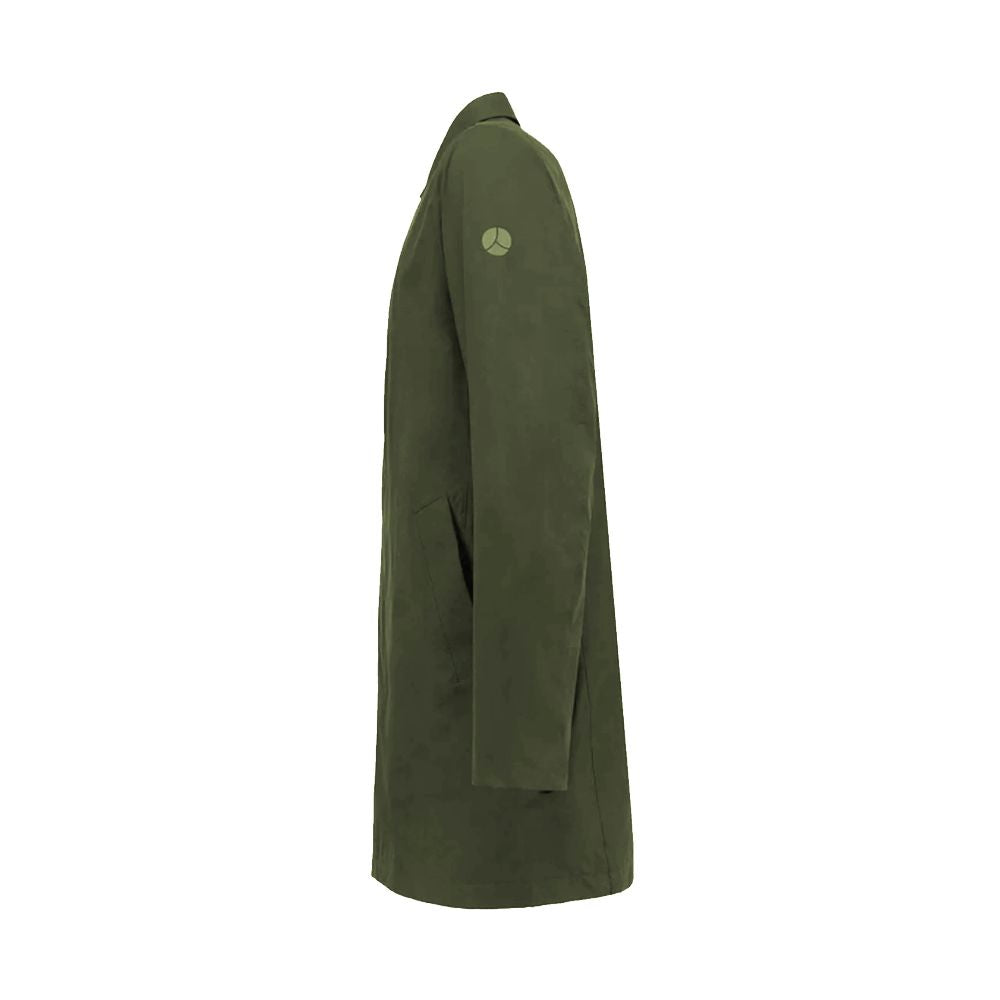 Green Recycled Polyester Men Trench Coat - ventzia