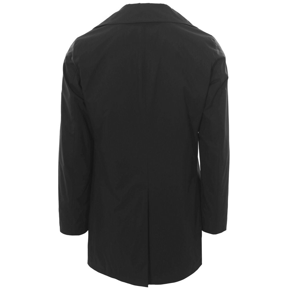 Black Recycled Polyester Men Trench - ventzia