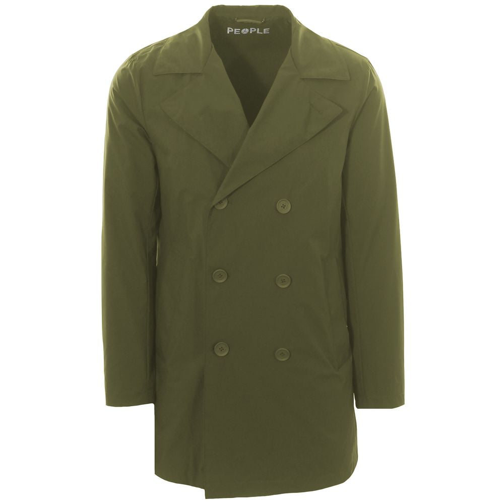 Green Recycled Polyester Men Jacket - ventzia
