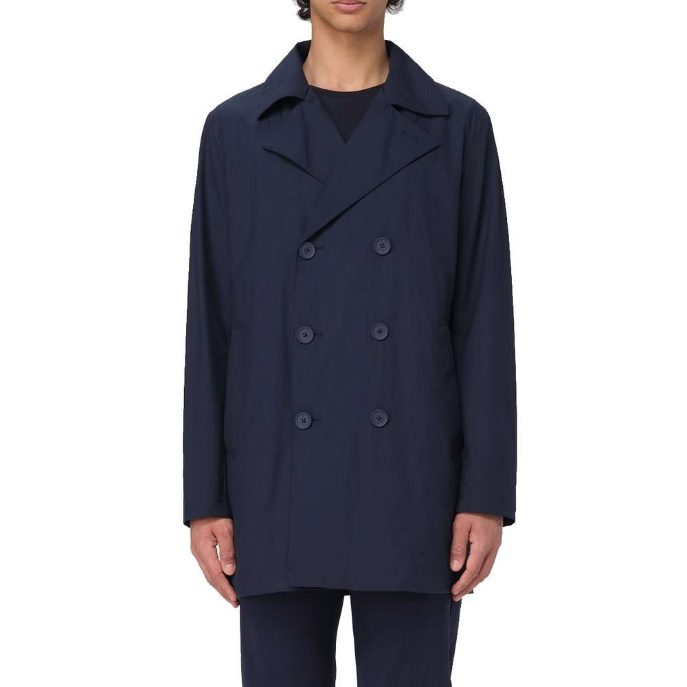 Blue Recycled Polyester Men Jacket - ventzia