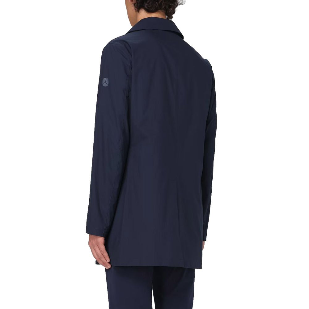 Blue Recycled Polyester Men Jacket - ventzia