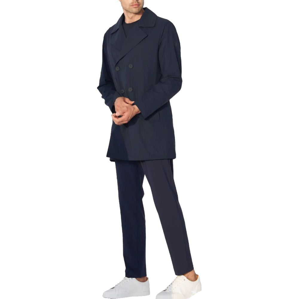 Blue Recycled Polyester Men Jacket - ventzia