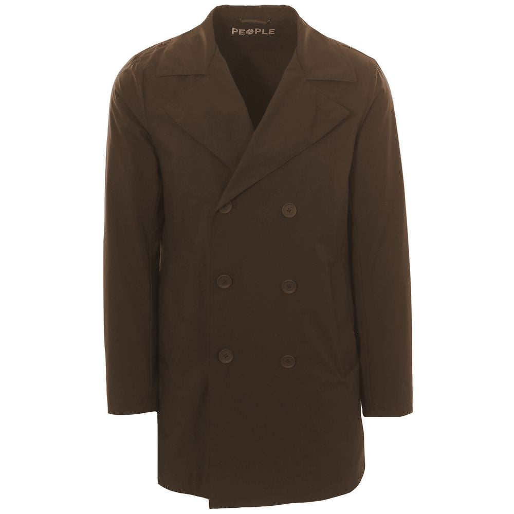 Brown Recycled Polyester Men Jacket - ventzia