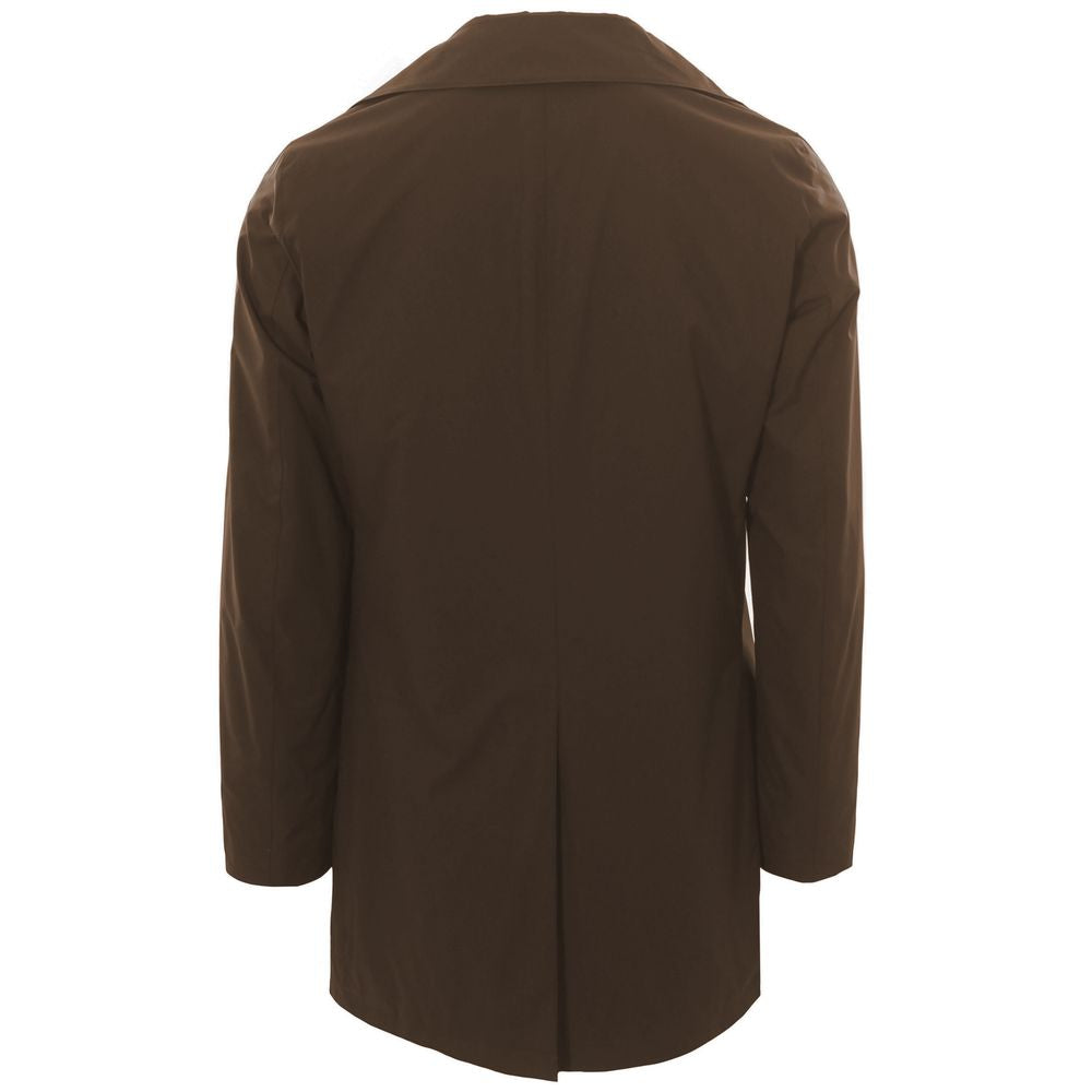 Brown Recycled Polyester Men Jacket - ventzia