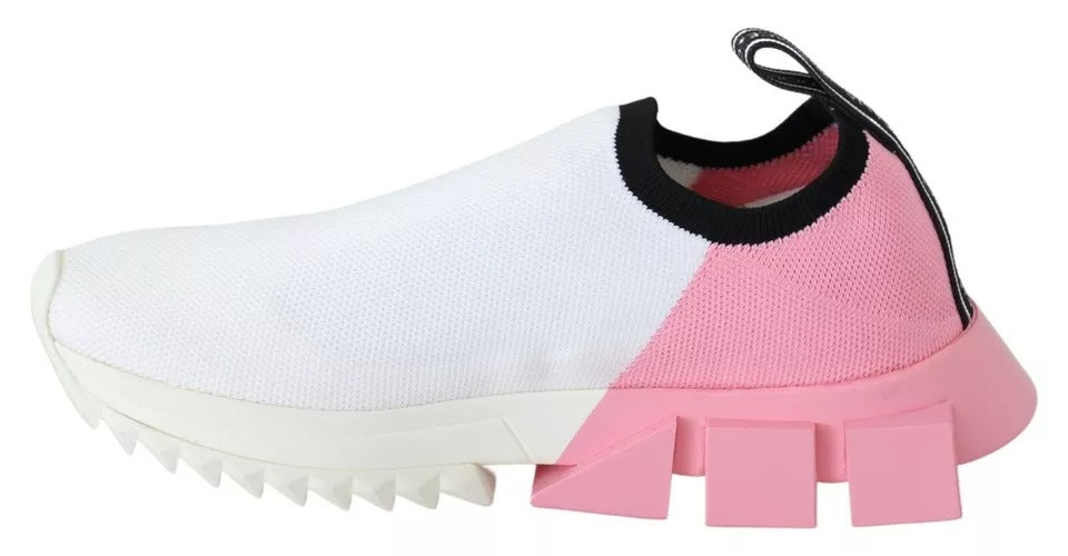 Pink White Logo Sorrento Sneakers Shoes - ventzia