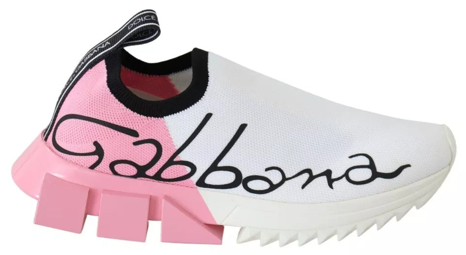 Pink White Logo Sorrento Sneakers Shoes - ventzia