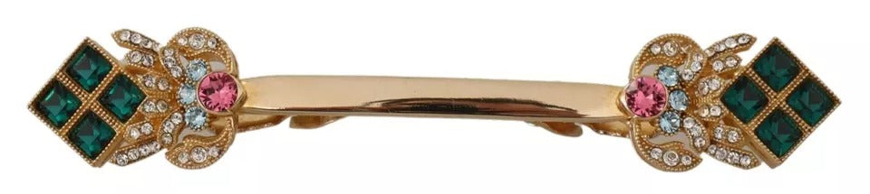Gold Plated 925 Sterling Silver Crystal Collar Stop Brooch - ventzia