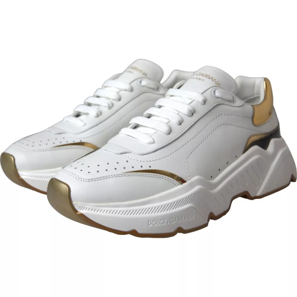 White Gold DAYMASTER Leather Sneakers Men Shoes - ventzia