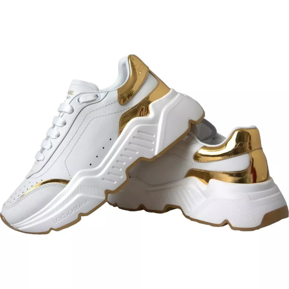 White Gold DAYMASTER Leather Sneakers Men Shoes - ventzia