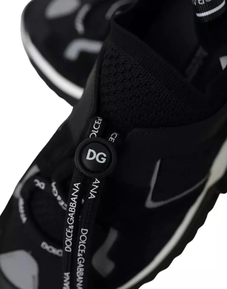 Black White Logo Sorrento Mens Sneakers Shoes - ventzia