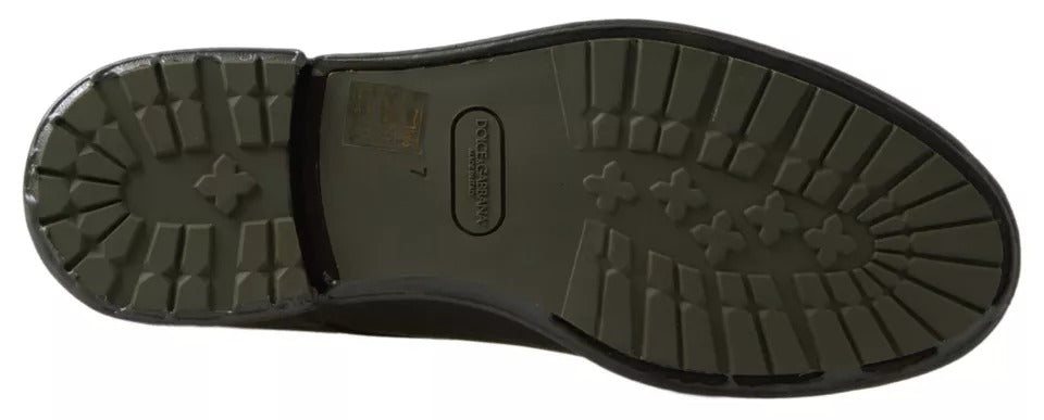 Green Leather Rubber Sole Dress Shoes - ventzia
