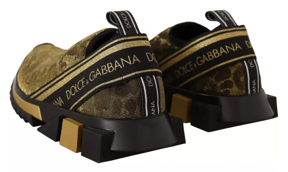 Gold Glitter Leopard Sorrento Sneakers Shoes - ventzia