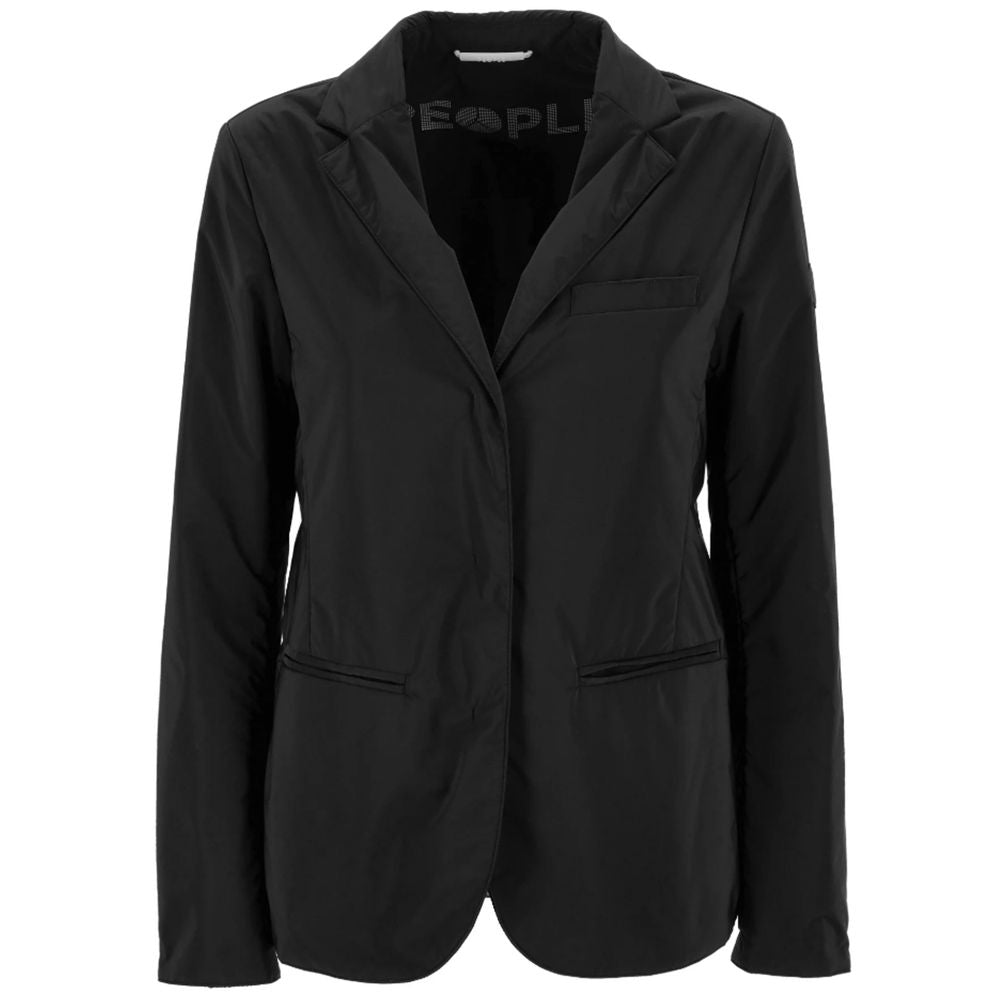 Black Polyester Jackets & Coat - ventzia