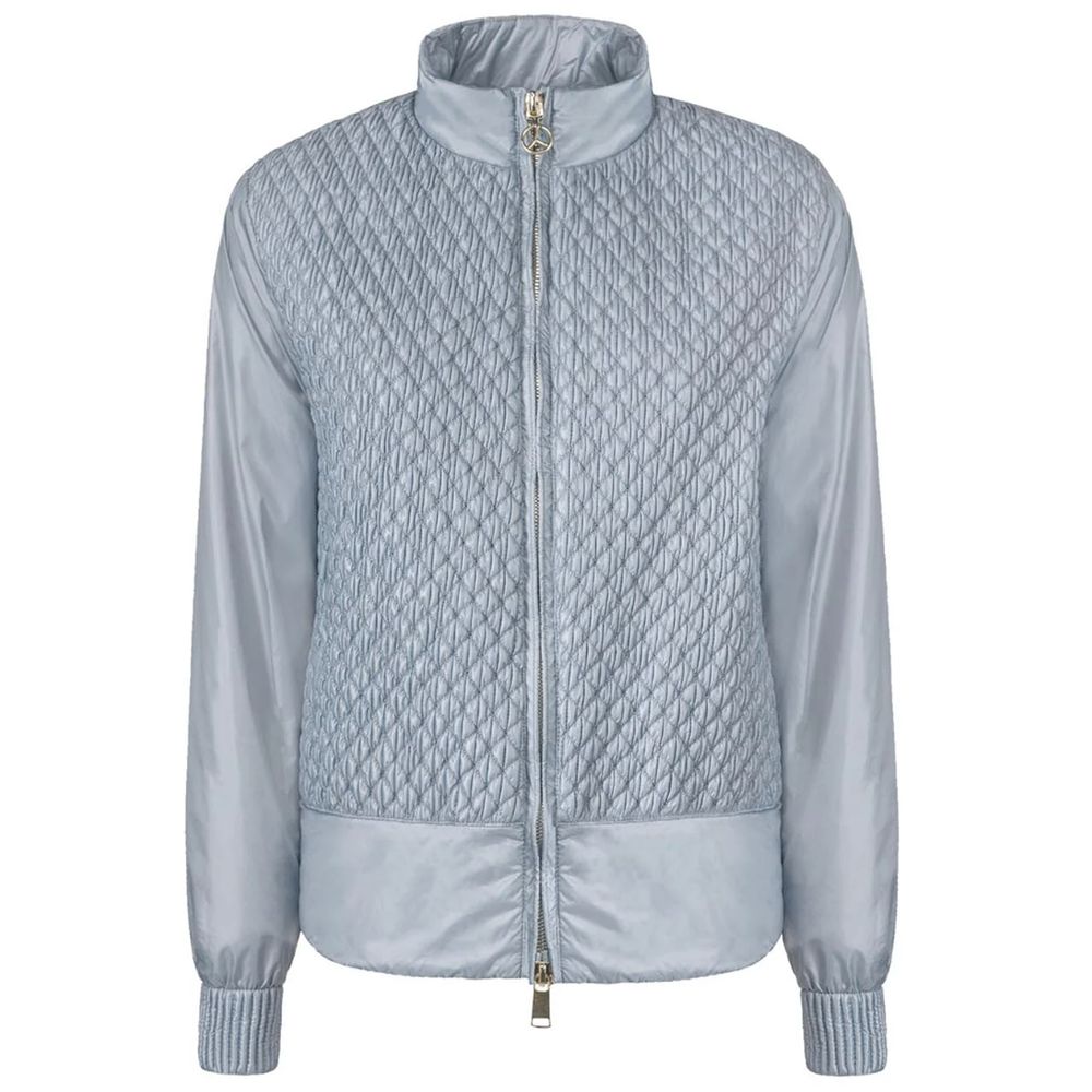 Light Blue Nylon Women Jacket - ventzia