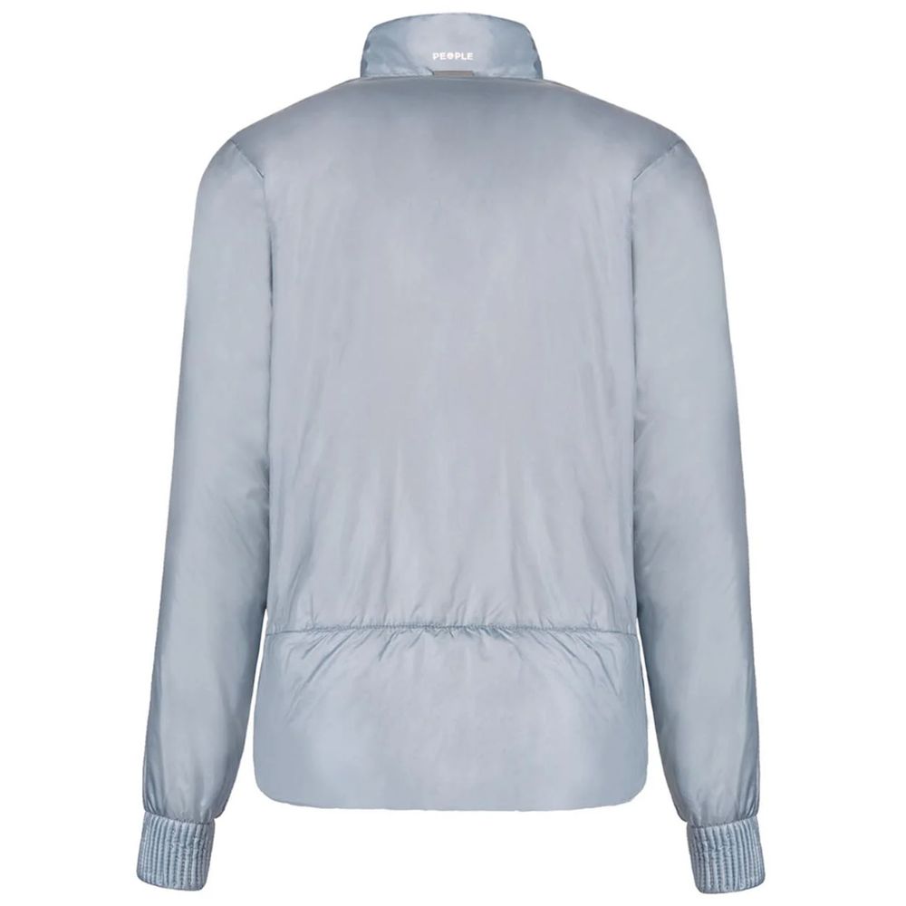 Light Blue Nylon Women Jacket - ventzia