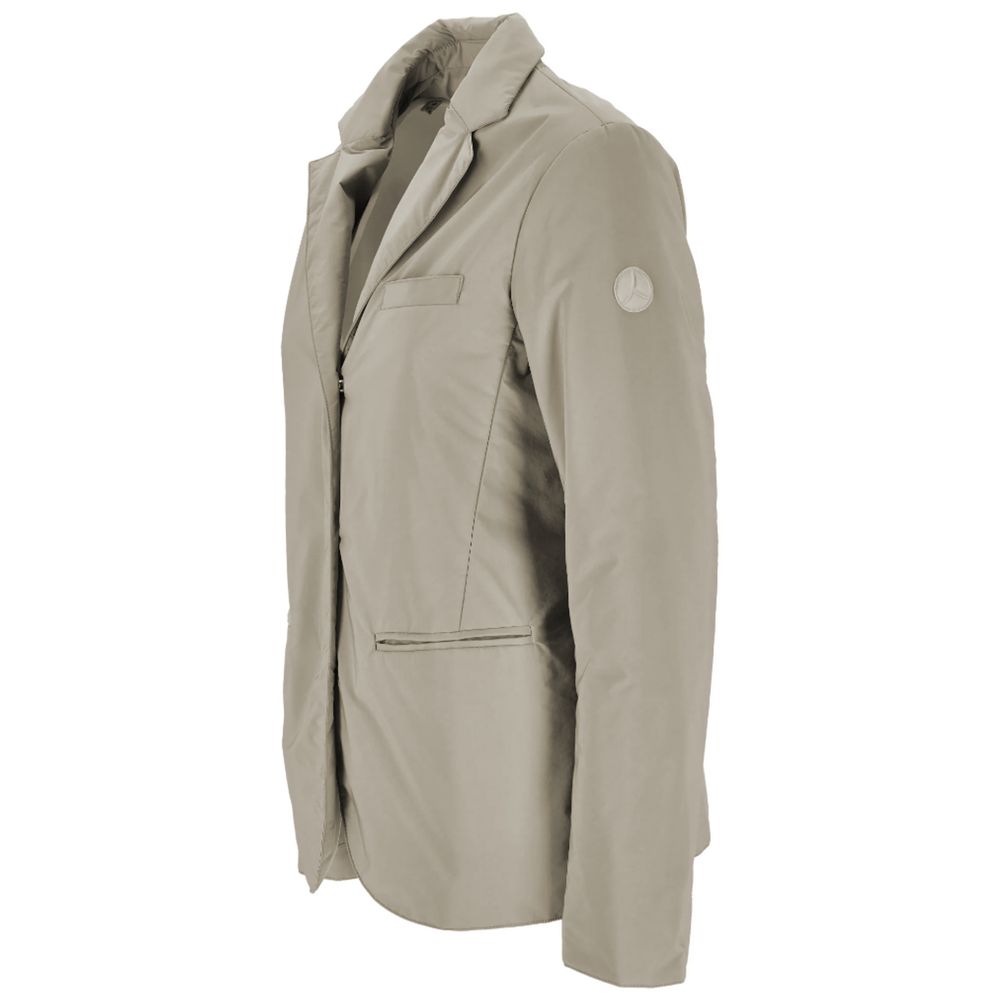 Beige Polyester Jackets & Coat - ventzia