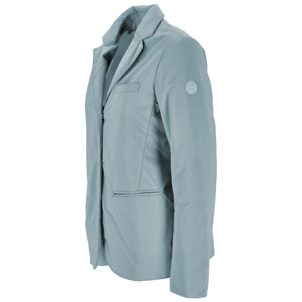 Light Blue Polyester Women Jacket - ventzia