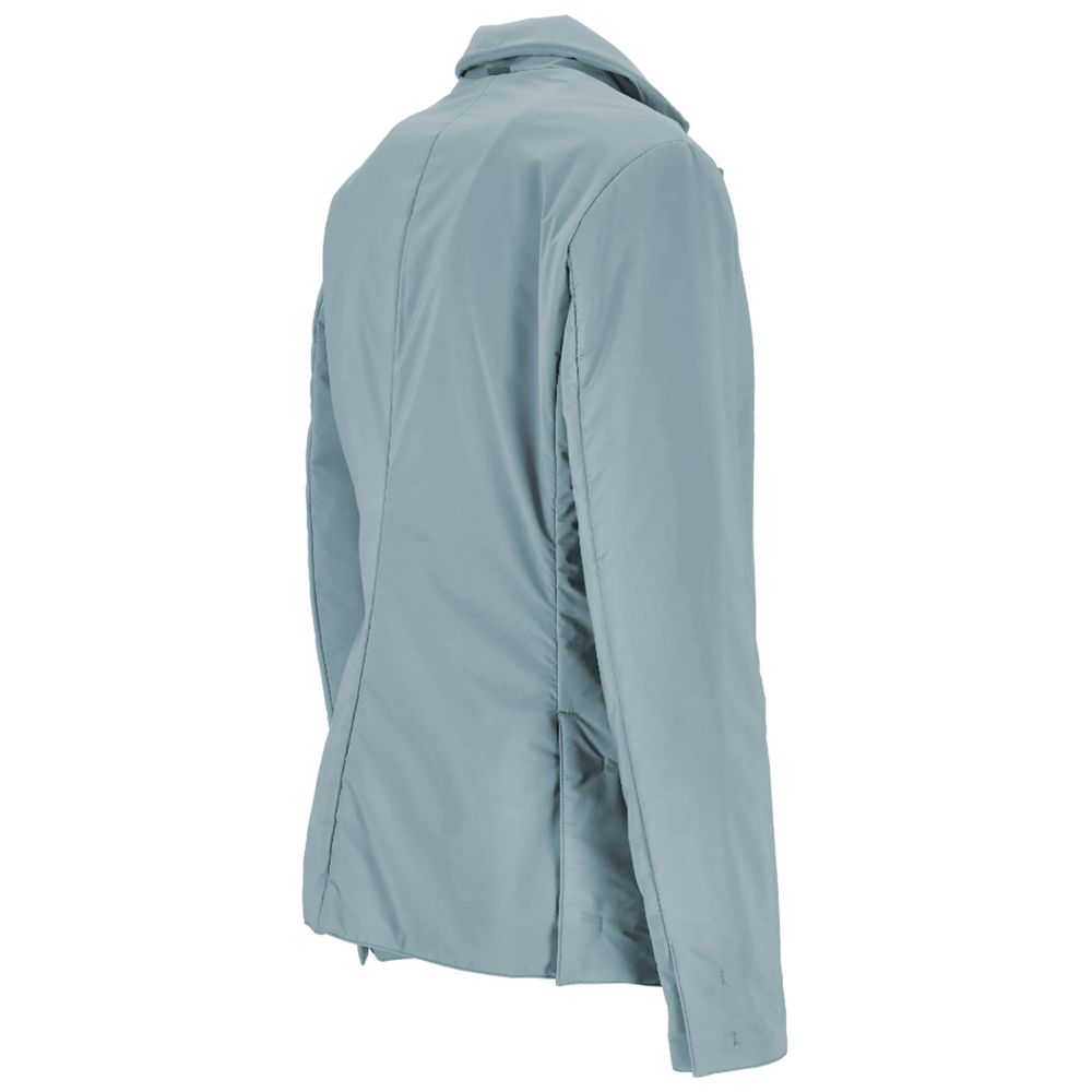 Light Blue Polyester Women Jacket - ventzia