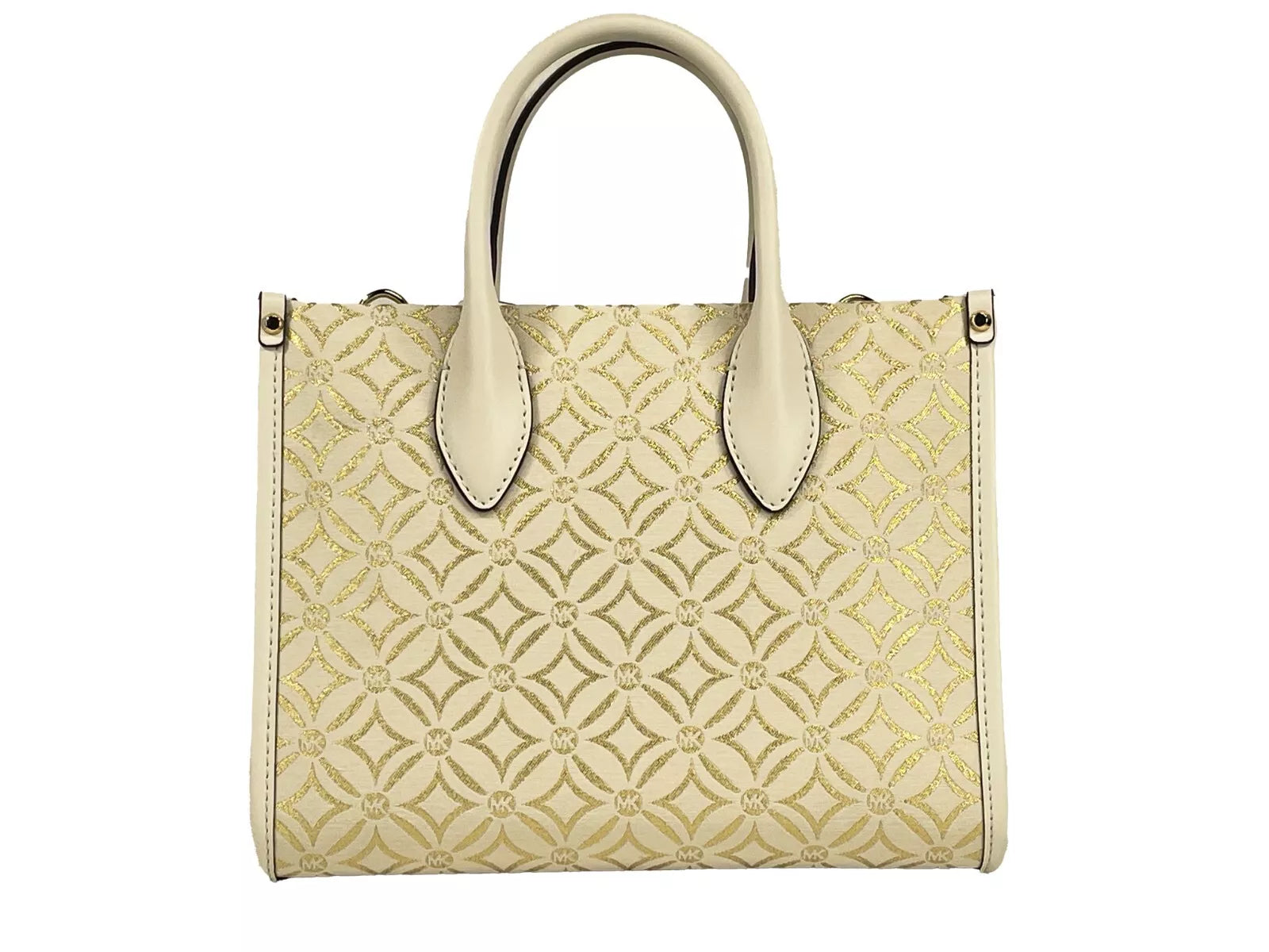 Mirella Small Top Zip Crossbody Tote Bag Creme - ventzia
