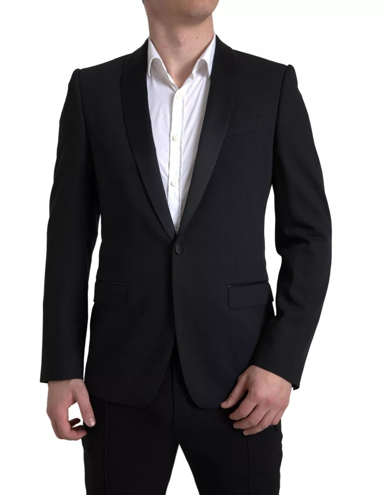 Black Wool Single Breasted MARTINI Blazerclothing - ventzia