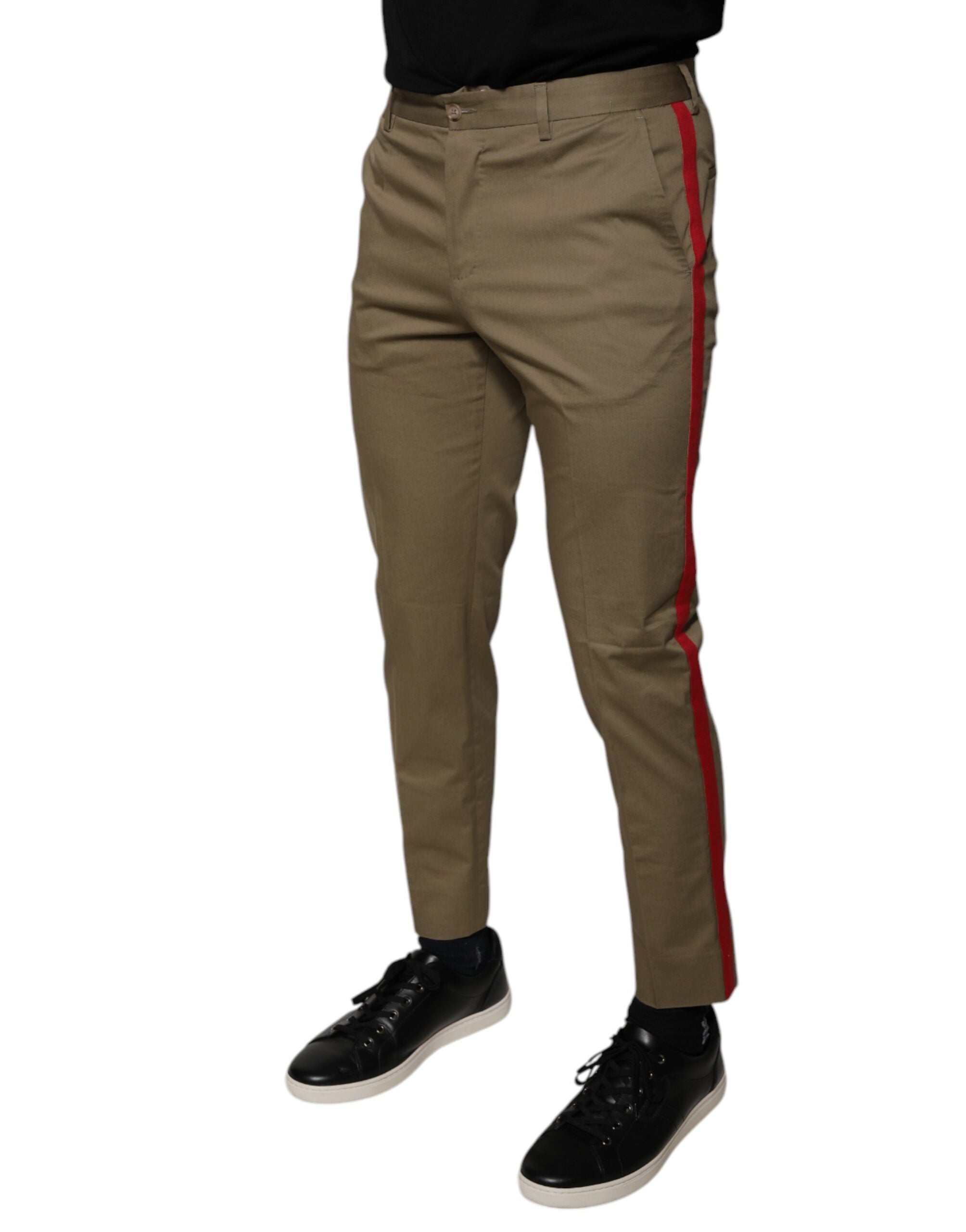 Brown Logo Men Casual Tapered Pants - ventzia
