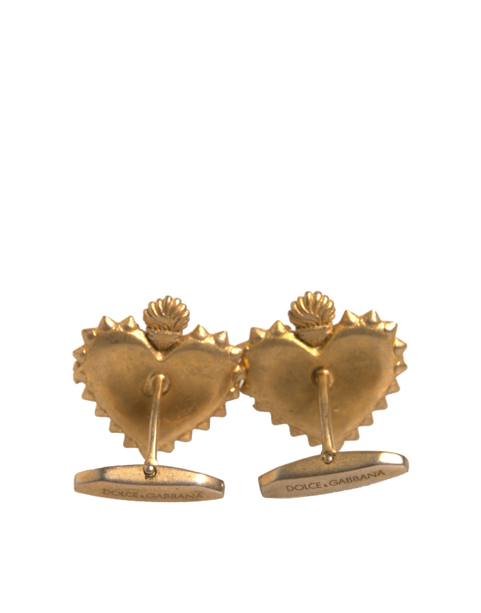 Gold 925 Sterling Silver DG Heart Cufflink - ventzia