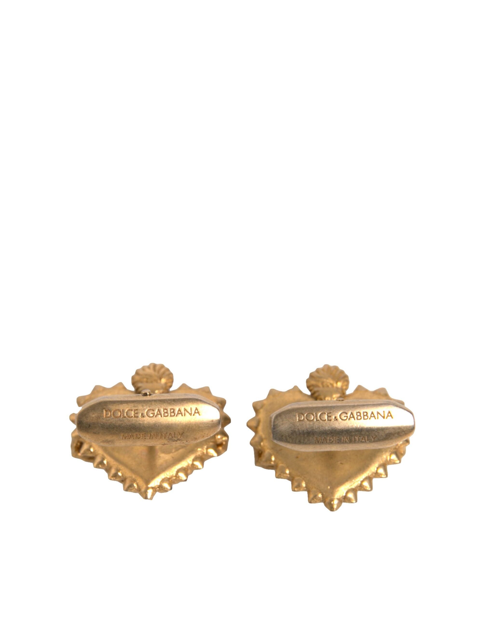 Gold 925 Sterling Silver DG Heart Cufflink - ventzia