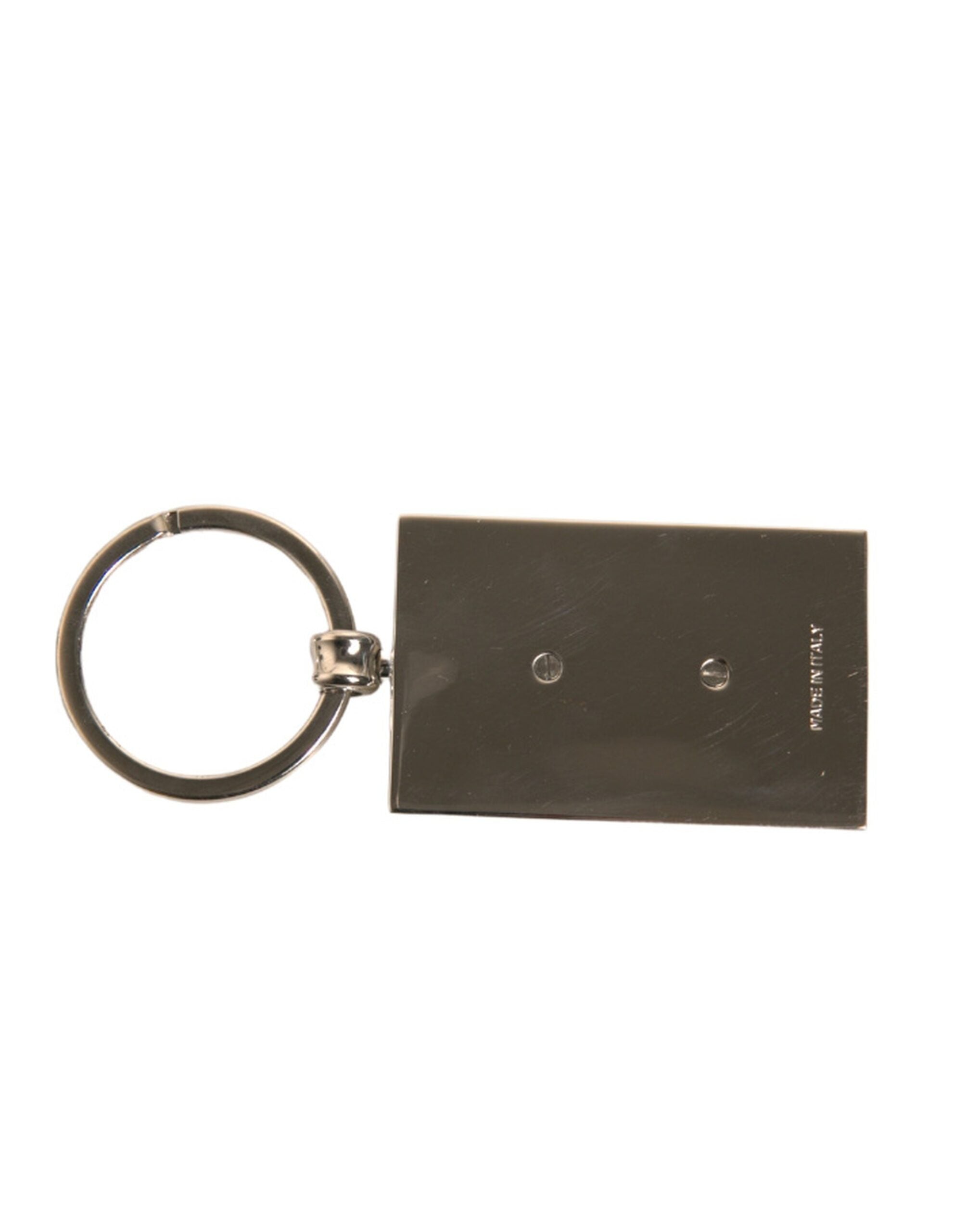 Black Leather Logo Metal Ring Keychain Keyring - ventzia