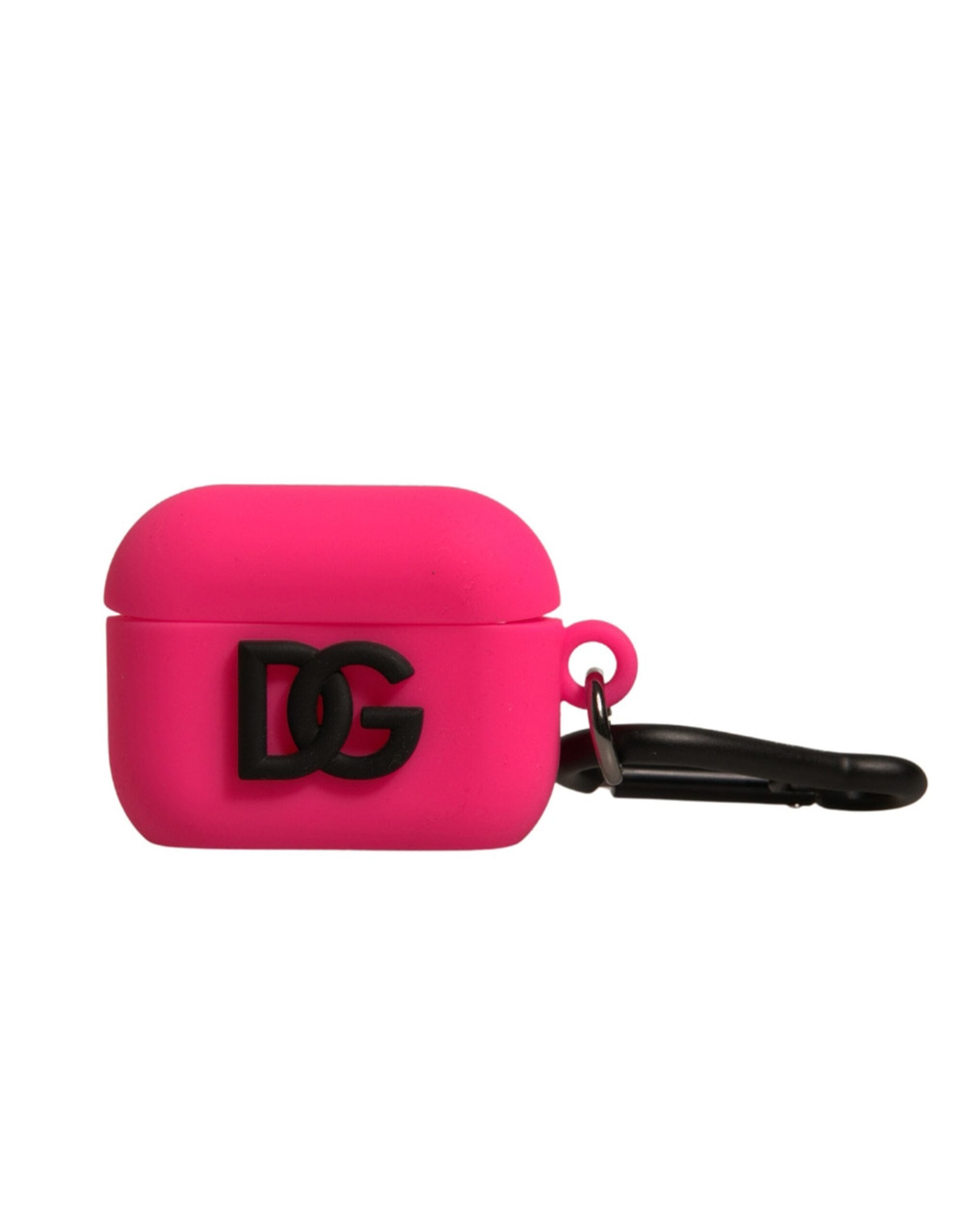 Pink Silicone Rubber Logo Embossed Airpods Case - ventzia