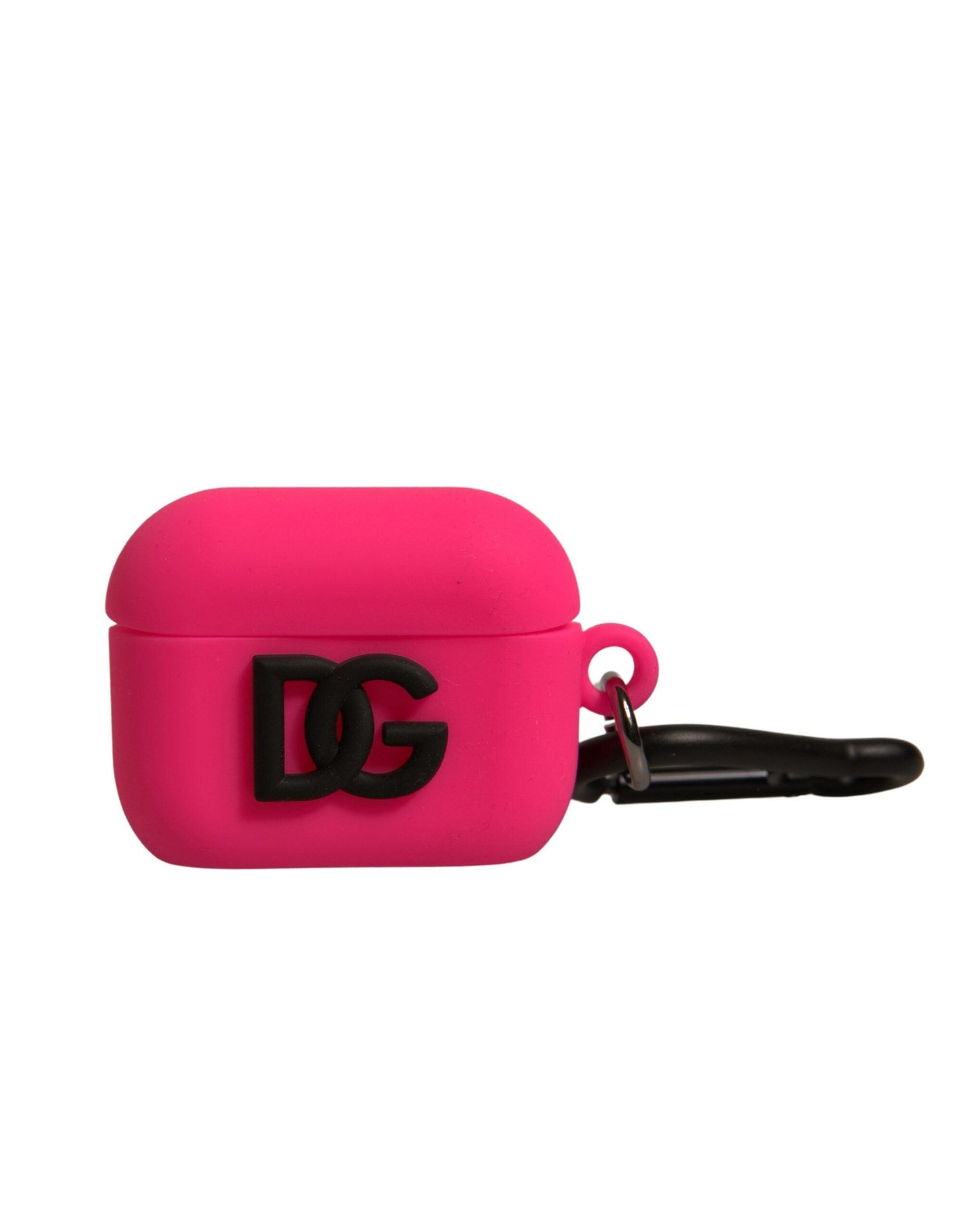 Pink Silicone Rubber Logo Embossed Airpods Case - ventzia