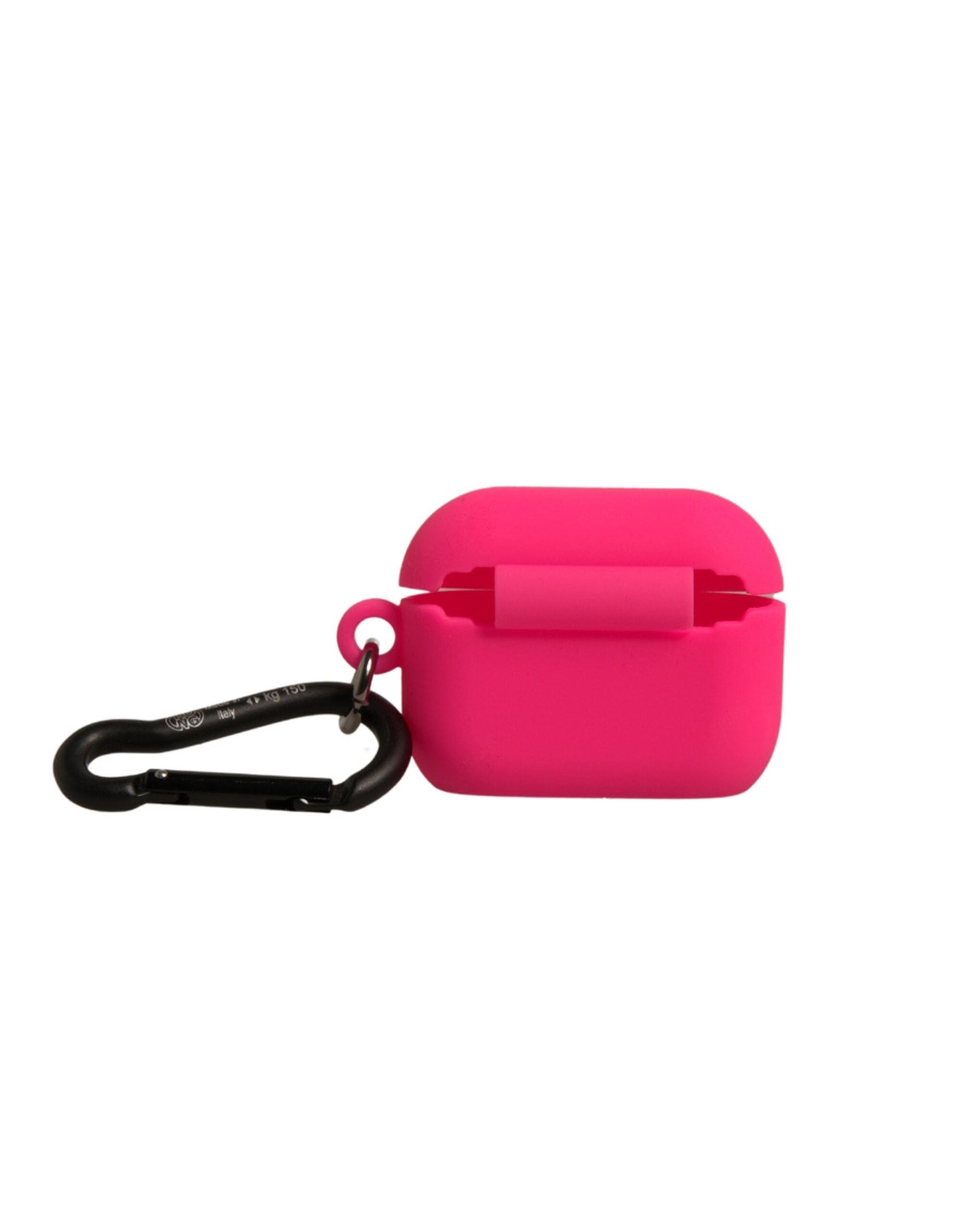 Pink Silicone Rubber Logo Embossed Airpods Case - ventzia