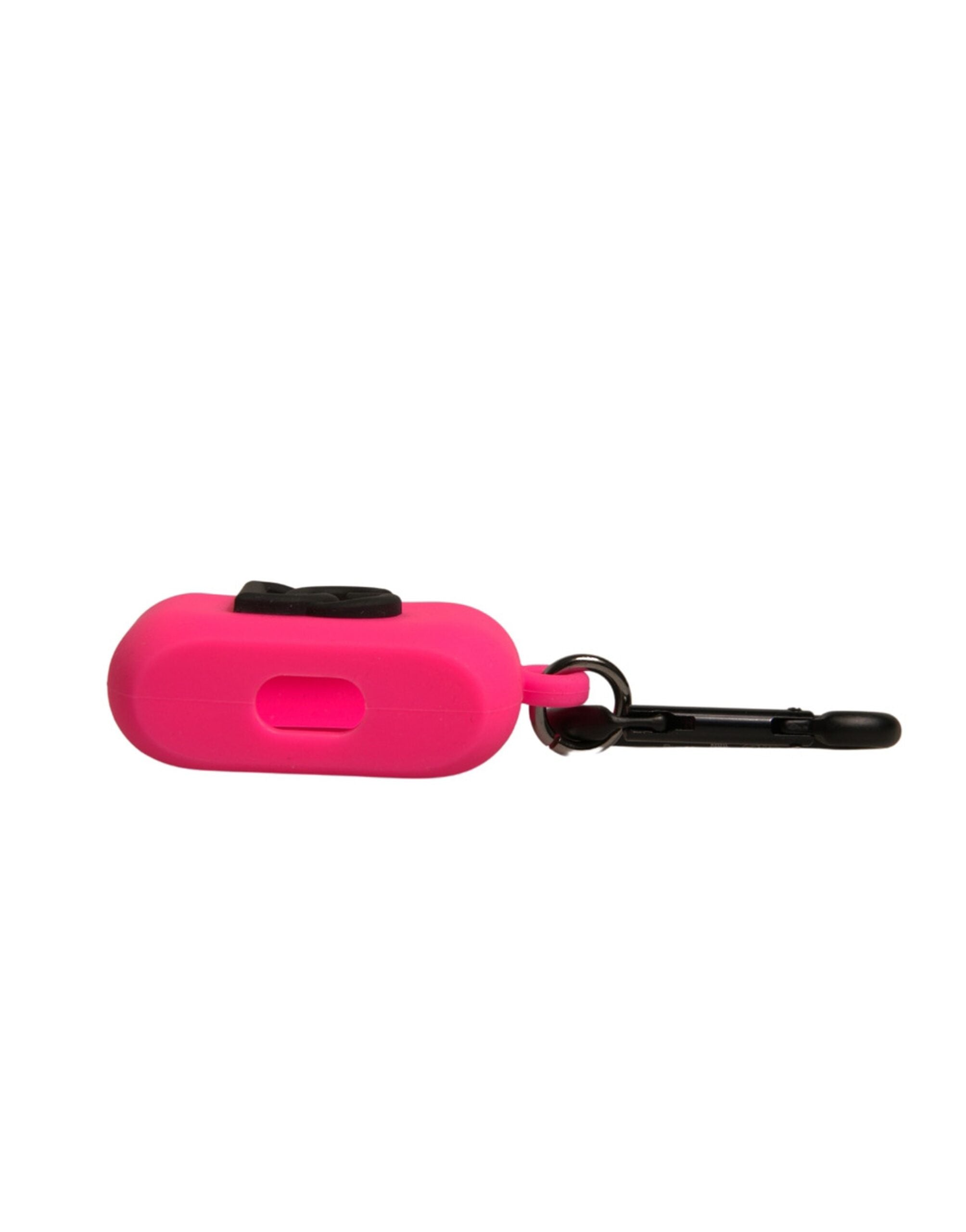 Pink Silicone Rubber Logo Embossed Airpods Case - ventzia