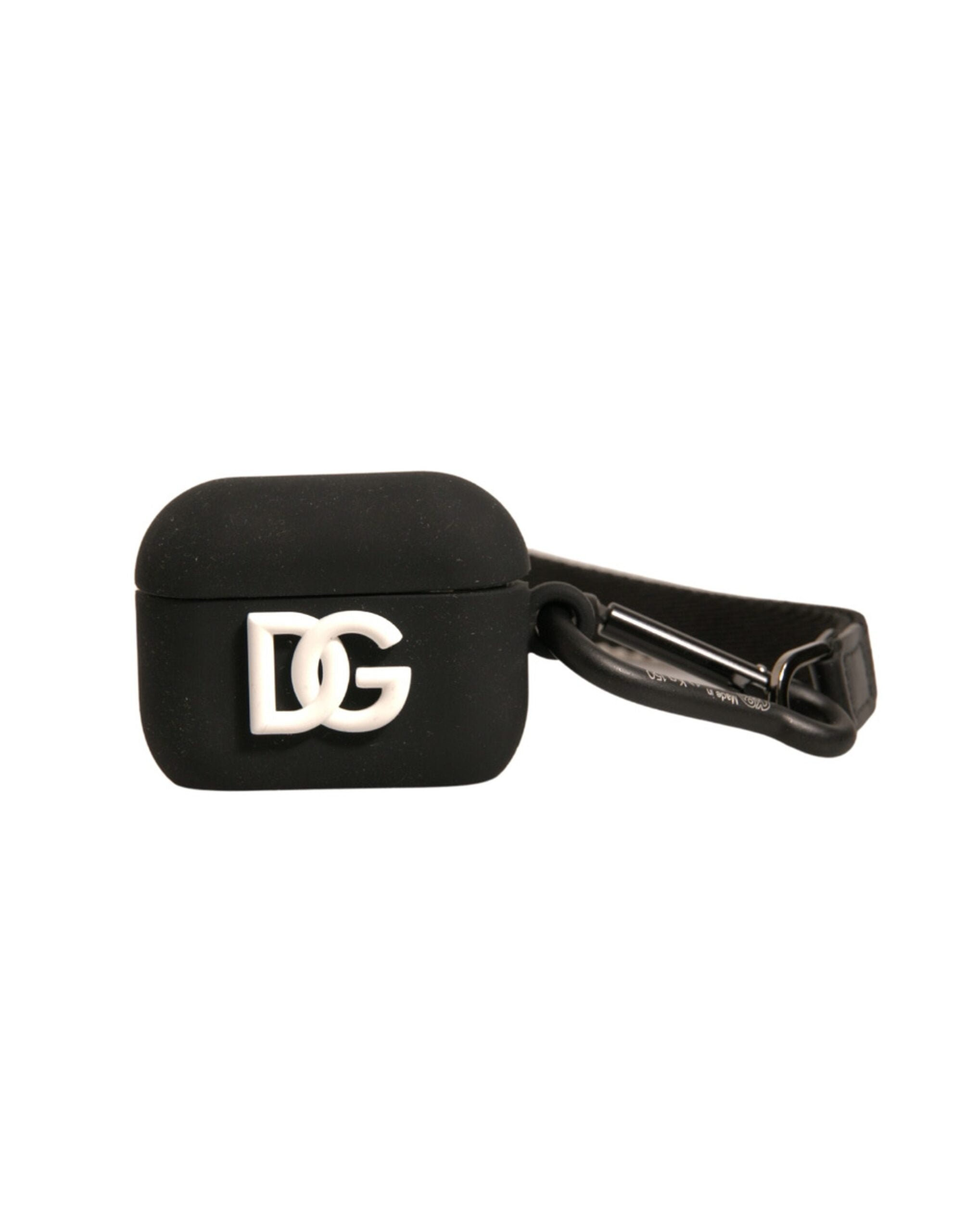 Black Silicone Rubber Logo Embossed Airpods Case - ventzia