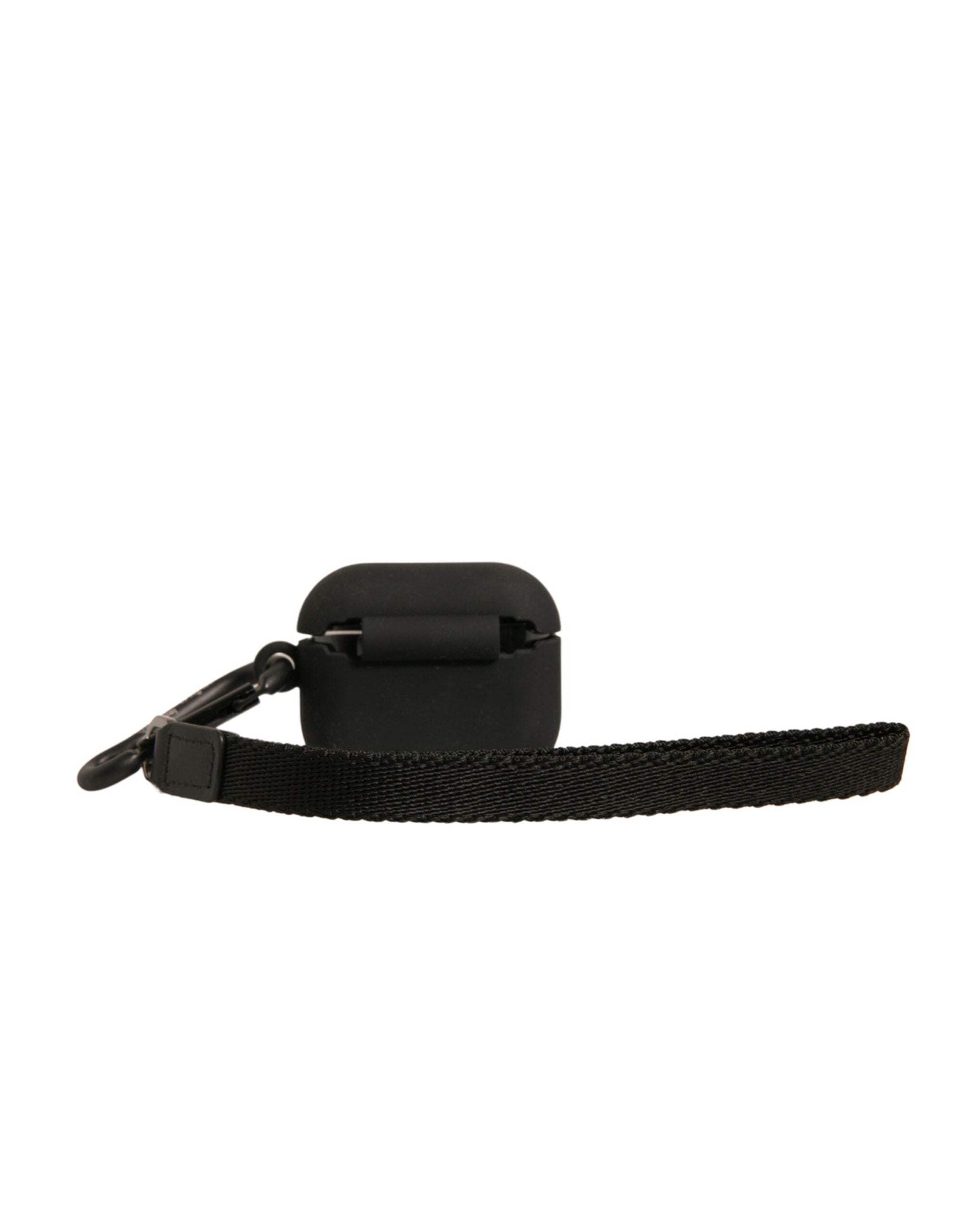 Black Silicone Rubber Logo Embossed Airpods Case - ventzia