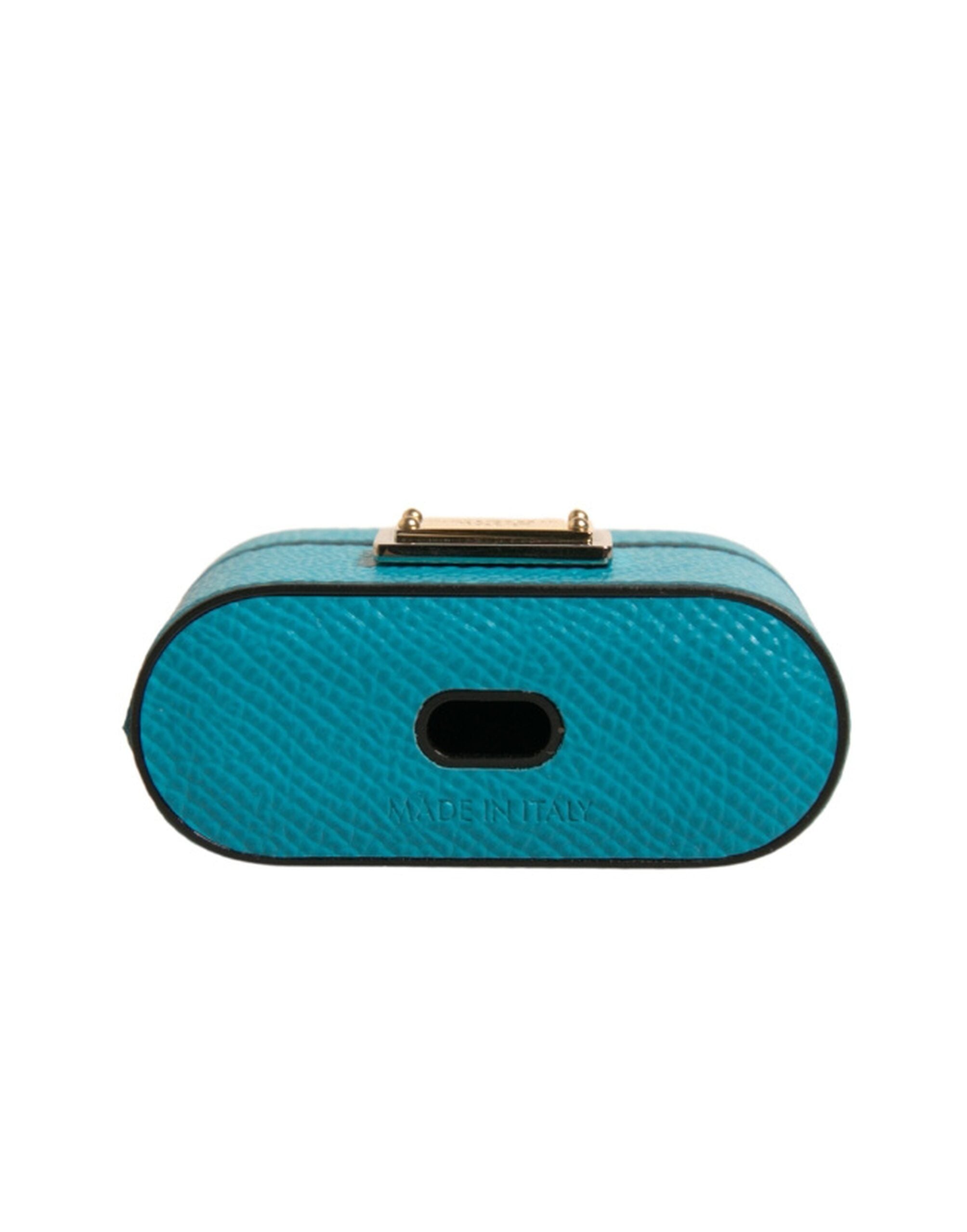 Green Leather Metal Logo Plaque Holder Airpods Case - ventzia
