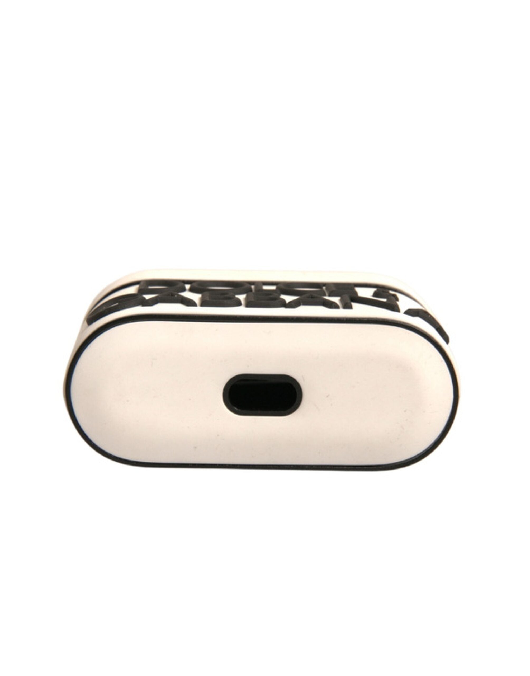 White PVC Embossed Logo Plaque Holder Airpods Case - ventzia