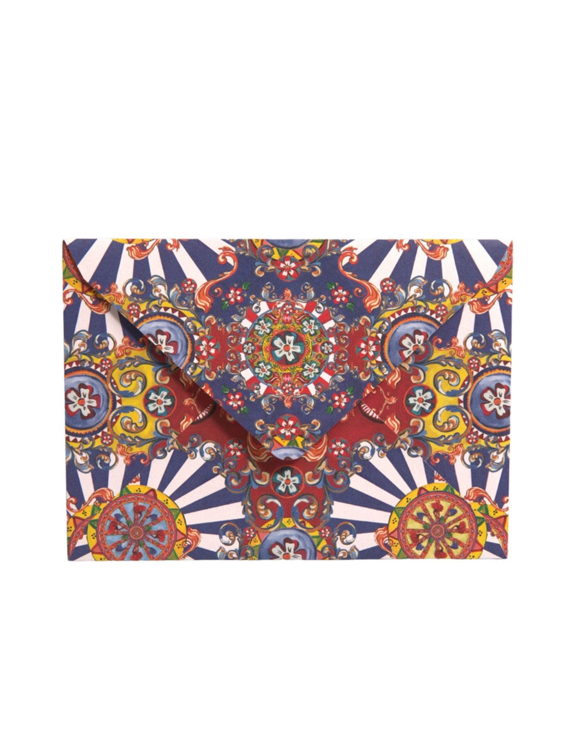 Multicolor Carretto Siciliano Envelope Post Card Holder - ventzia