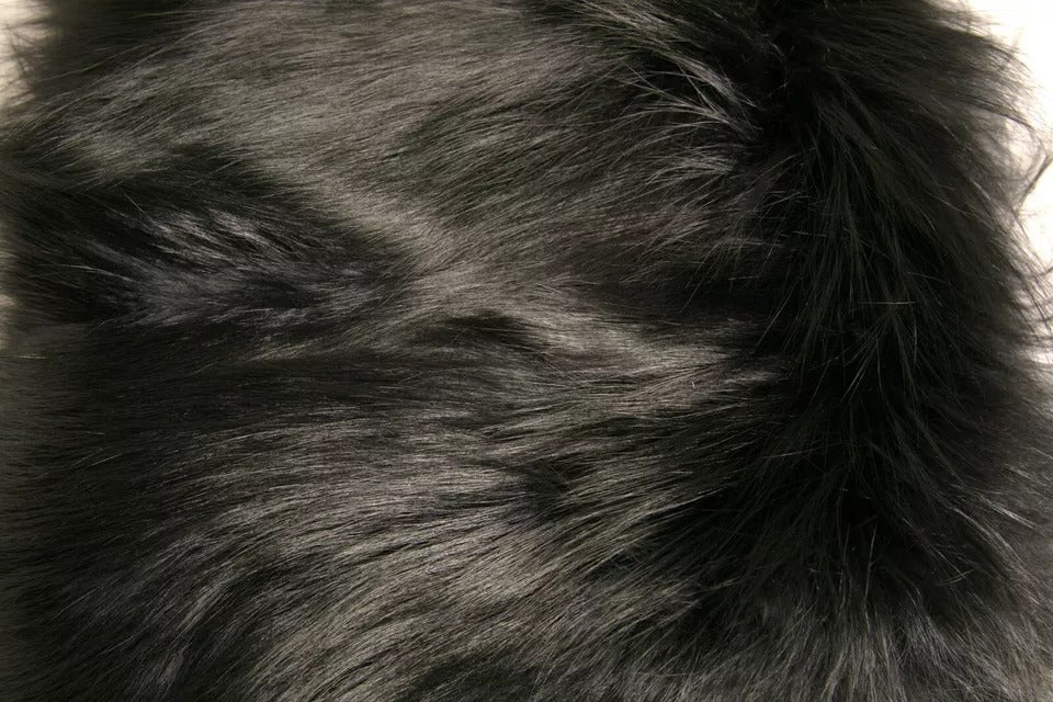 Black Fur Shoulder Collar Wrap Shawl Scarf - ventzia