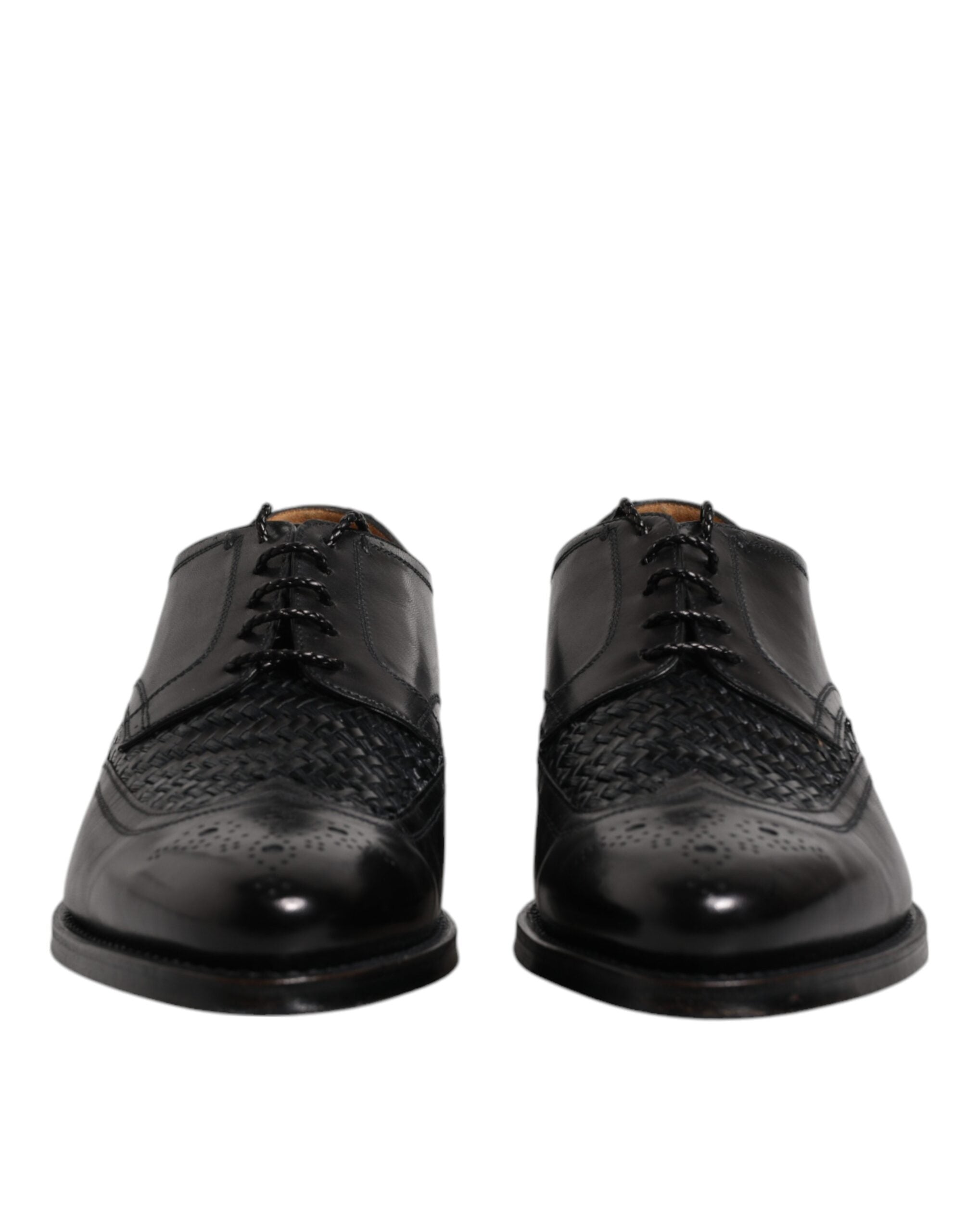 Black Leather Derby Wingtip Lace Up Formal Dress Shoes - ventzia